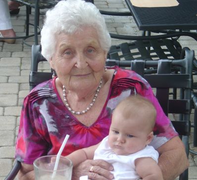 My grandmother, Gertie, holding one of my favorite vocalists, my niece- Shaili.